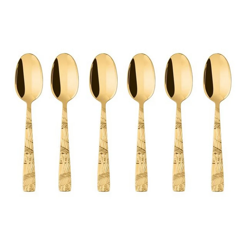 Set 6 Cucchiaini Moka " Jungle " - Pvd Oro