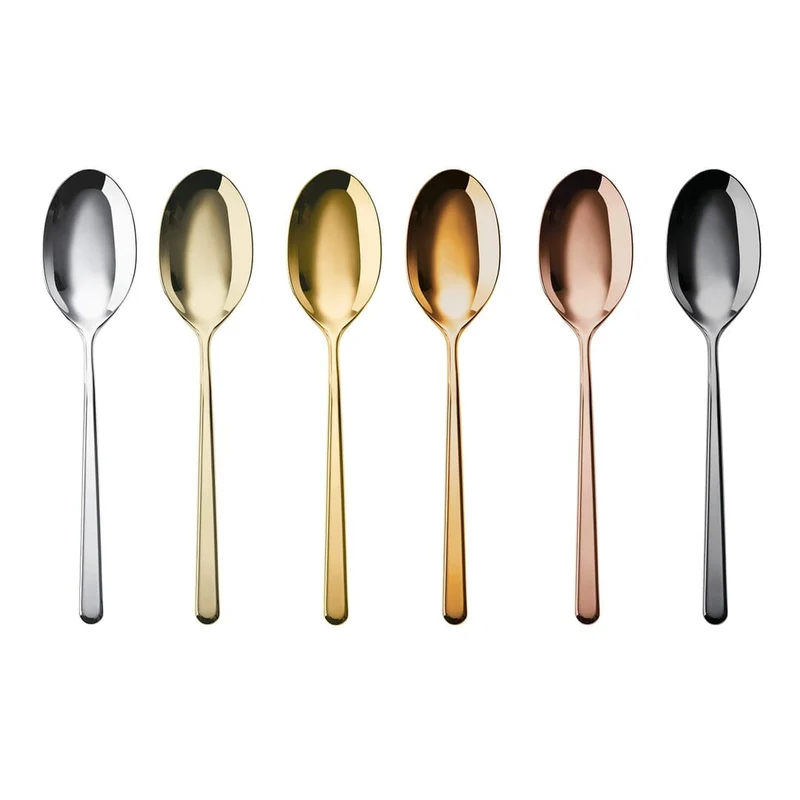 Lenear - Set 6 cucchiaini caffè espresso - in acciaio inox - mirror multicolor