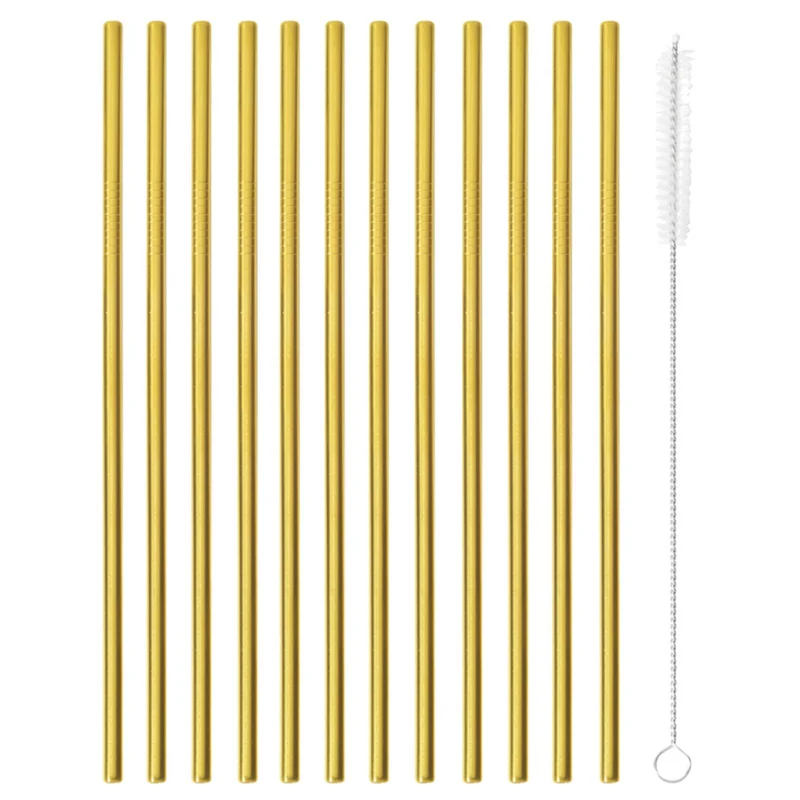 12 Cannucce Ø Mm 6 H 215 C/Scovolino - Acciaio inox Gold