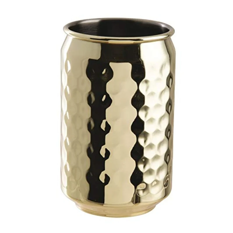 Tazza Martellata, Acciaio Inox - Mirror PVD Gold