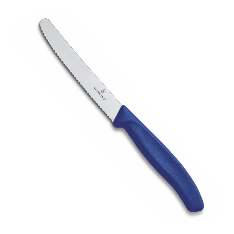 Coltello tavola ondulato - manico blu