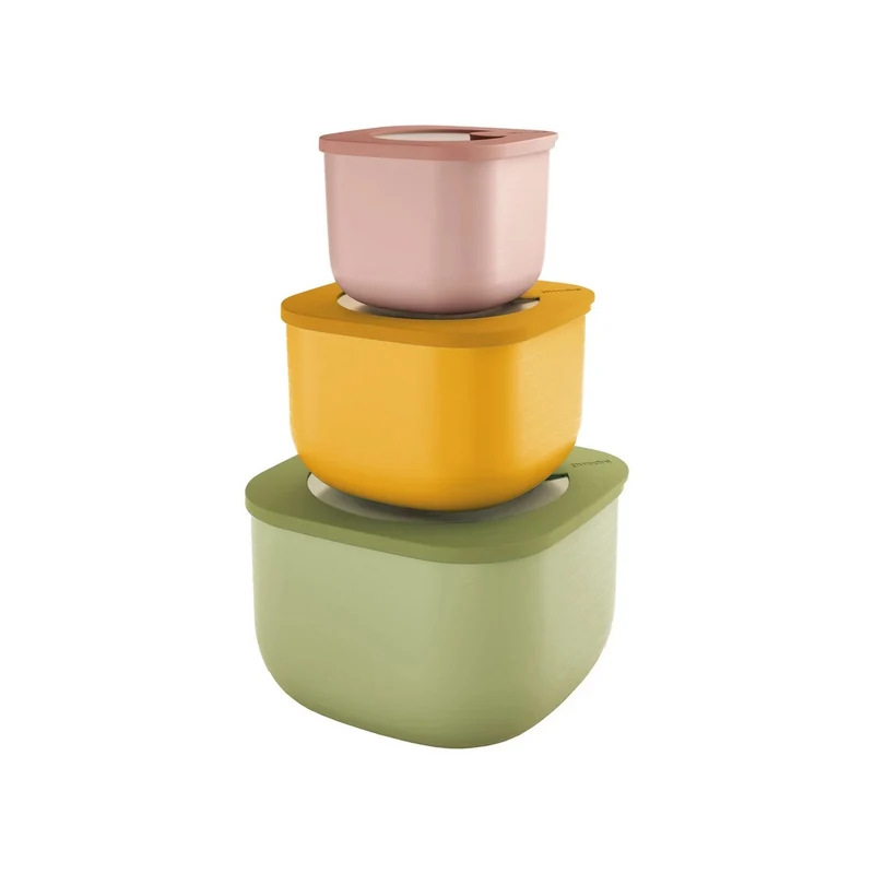 SET 3 CONTENITORI ERMETICI ALTI 'STORE&MORE BIO' "FOOD STORAGE"