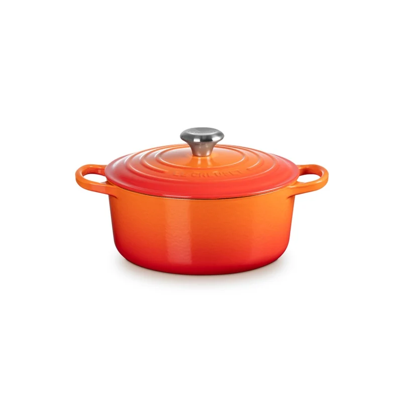 Cocotte rotonda Evolution in ghisa vetrificata - ARANCIO - 24 CM