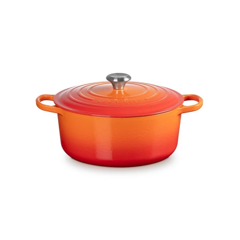 Cocotte rotonda Evolution in ghisa vetrificata - Arancio 28 CM / 6.7 L