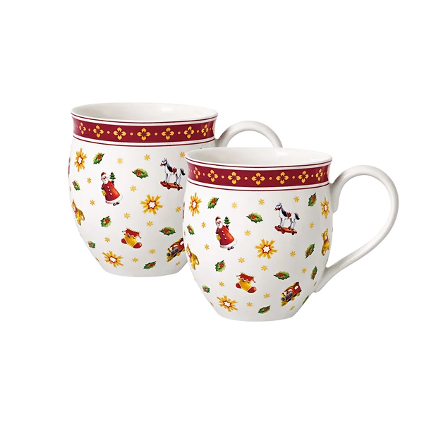 Toy's Delight Tazza con manico rossa, 390 ml, Premium Porcelain - set 2 tazze