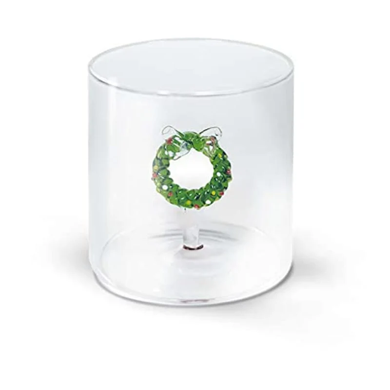Wd Lifestyle Bicchiere Natale Ghirlanda In Vetro Borosilicato Colorato