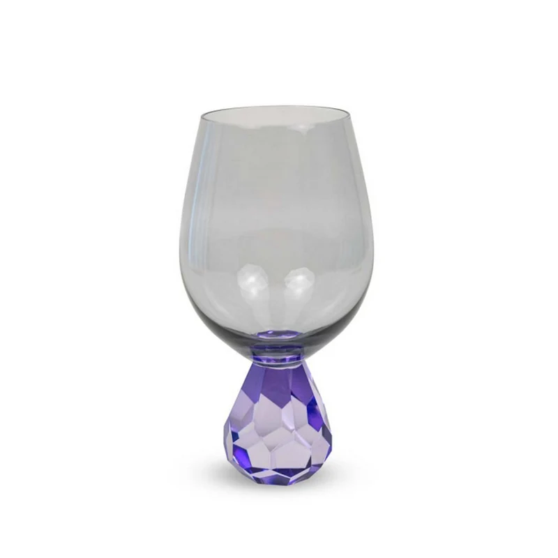 Wd Lifestyle Bicchiere cocktail in vetro effetto diamante grigio e viola - WD761