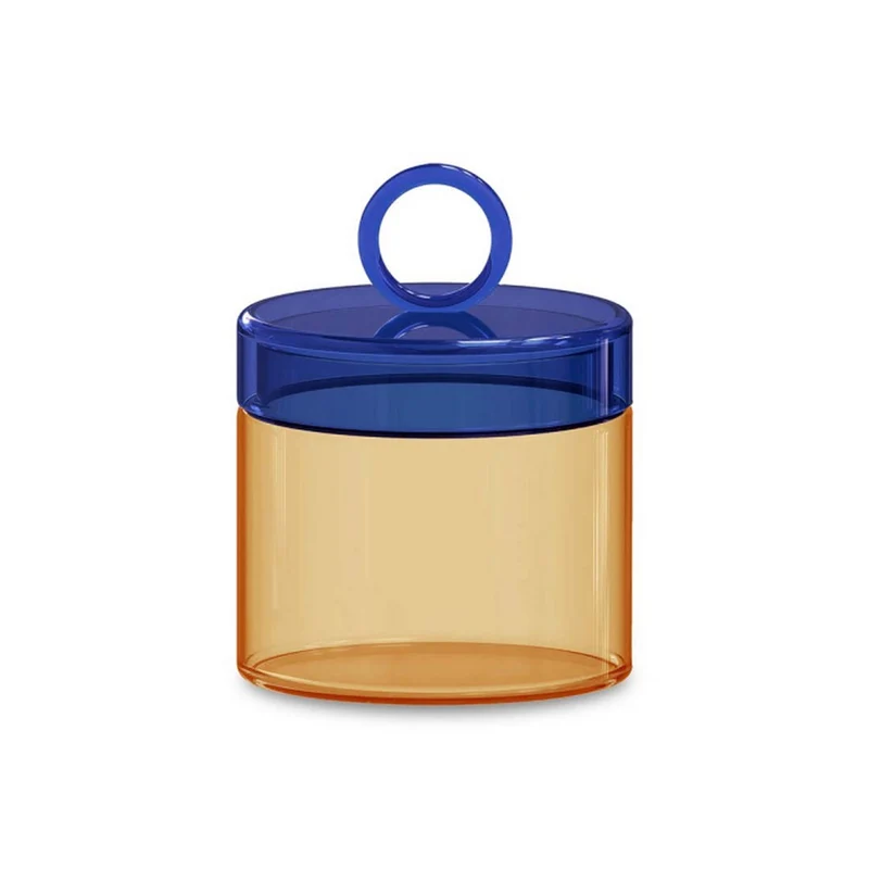 Wd Lifestyle Barattolo in vetro borosilicato con manico colorato ad anello Capac