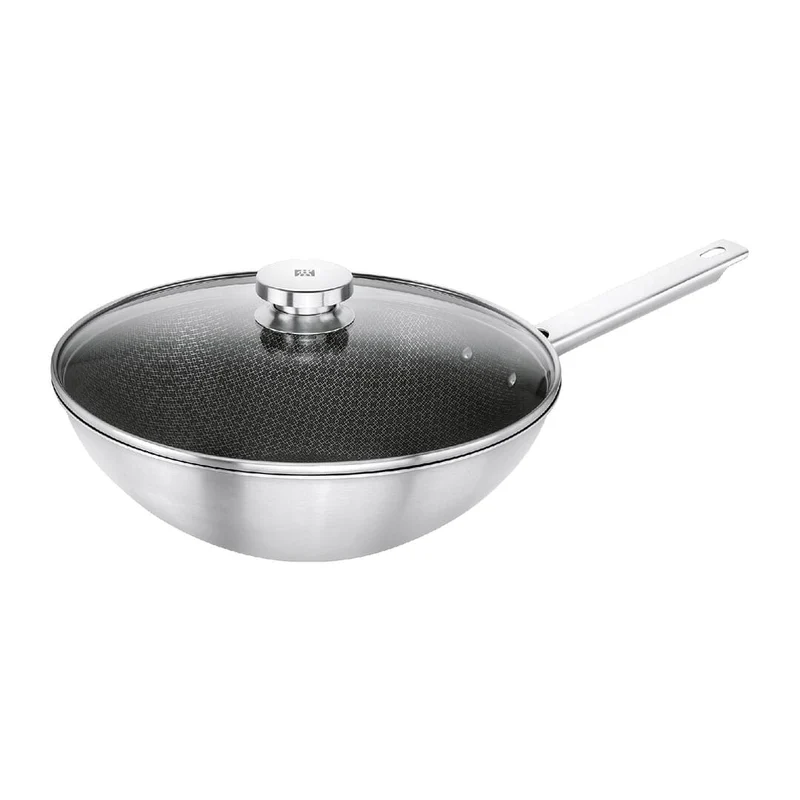 JOY PLUS Wok - 30 cm, 18/10 acciaio inossidabile, Permaresist Ultra