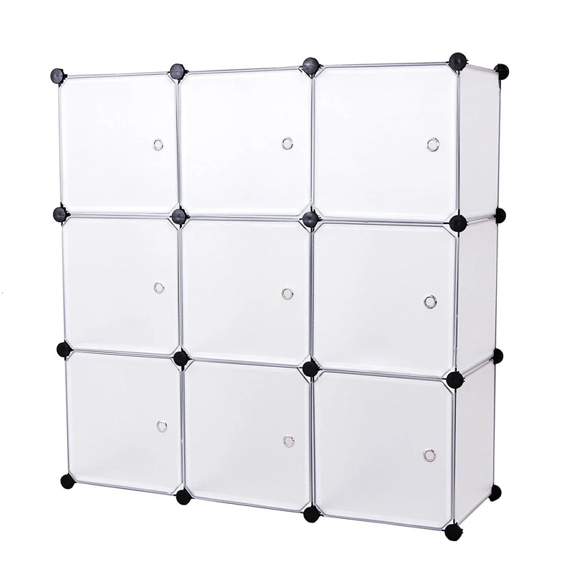 Armadio Guardaroba Modulare 9 Cubi Rizzetti Cube Bianco