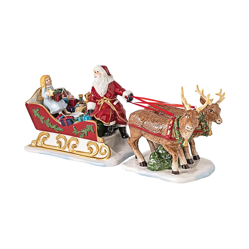 Christmas Toy's Statuetta Natale multicolore, 38,5 x 14 x 17 cm, porcellana