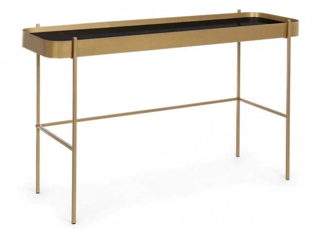 Consolle Rashida Oro 120x43 in Vetro