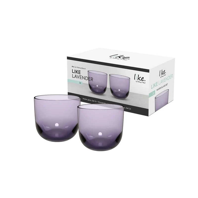 LIKE GLASS Bicchiere da acqua - Lavender, 200 ml, cristallo SET 2 PEZZI