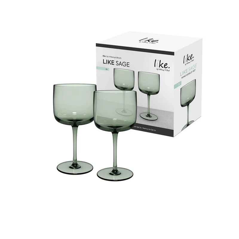 LIKE GLASS Bicchiere da vino - Verde, 200 ml, cristallo