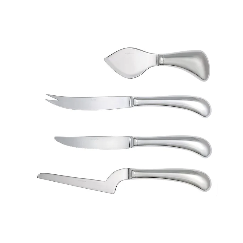 LIVING Set 4 coltelli formaggio - Acciaio Inox Mirror