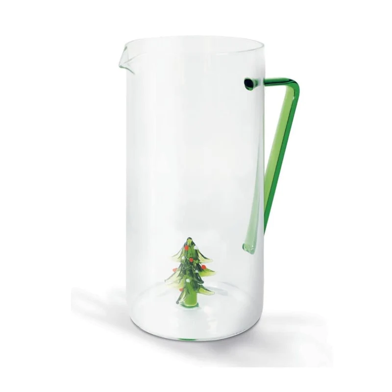 Wd Lifestyle Caraffa in vetro borosilicato Capacità 12 L Decoro albero di Natale