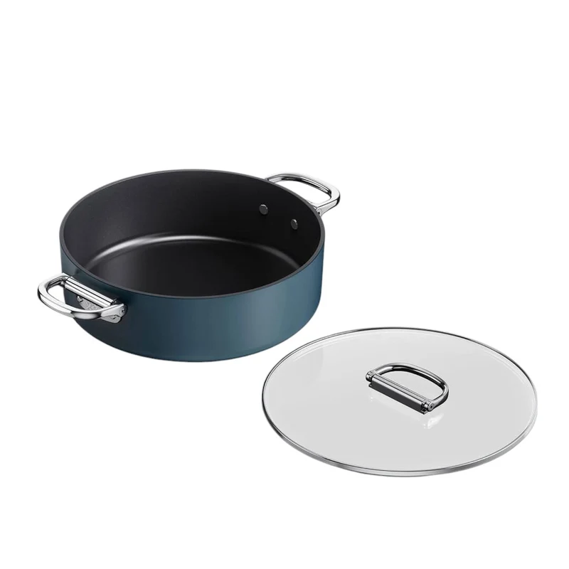Space Casseruola Poco Profonda Manici Pieghevoli e Coperchio - 28 CM