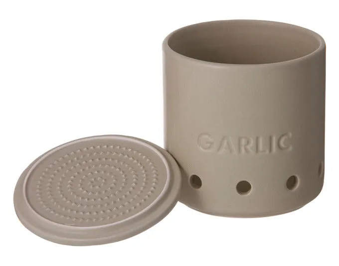 LADELLE Vorratstopf Essentials Garlic steingrau Keramik ø 10x10 cm