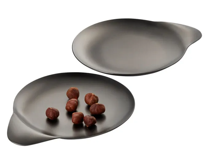 PHILIPPI Snacktablett Tip 2 Stück Inox schwarz matt 14x11.5x1 cm