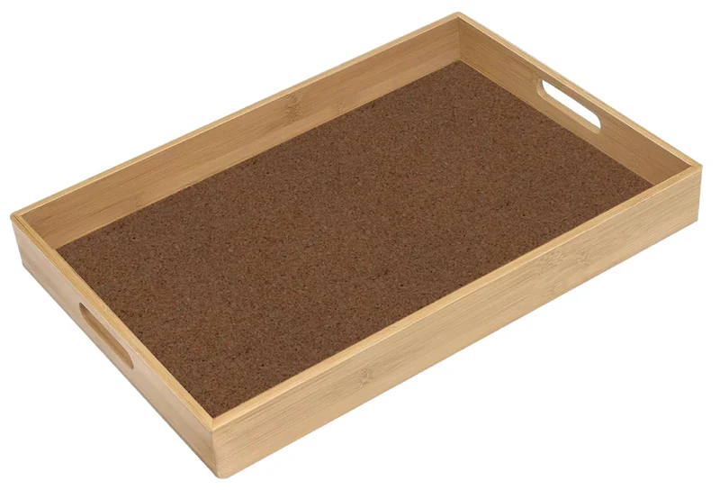 Serviertablett Bambus mit Korkeinlage 33x22cm