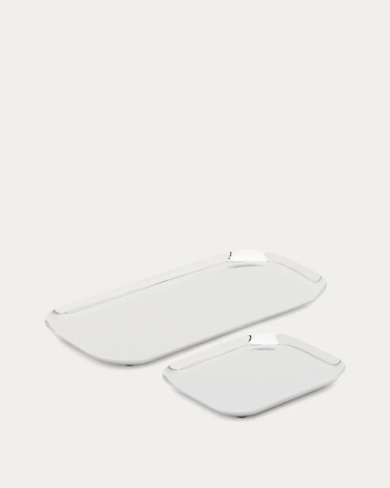 Set Nirela aus 2 Edelstahl-Tabletts