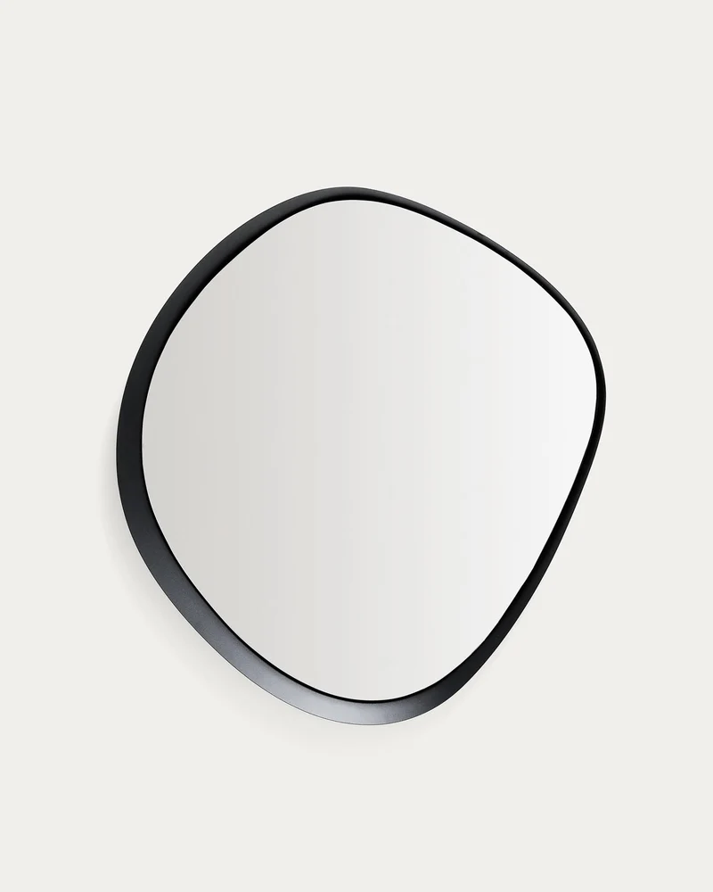 Spiegel Tebel aus schwarzem Metall, 67,5 x 74,5 cm
