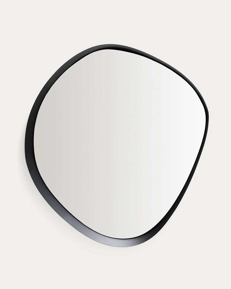 Spiegel Tebel aus schwarzem Metall, 85 x 93,5 cm