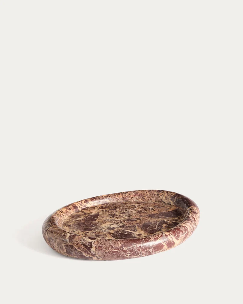 Tablett Lenorel aus weinrotem Marmor 30 x 23 cm