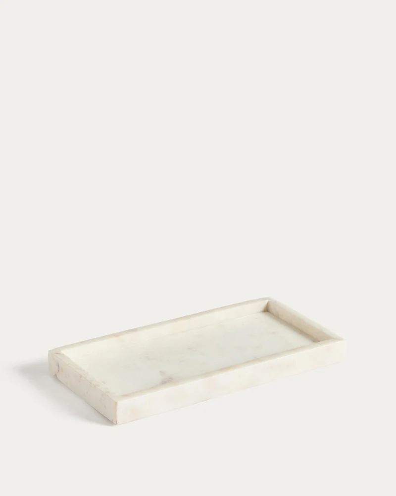 Tablett Serela aus weissem Marmor 35 x 18 cm