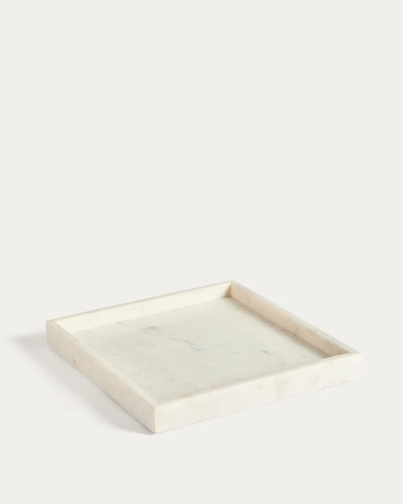 Tablett Serela aus weissem Marmor 35 x 35 cm