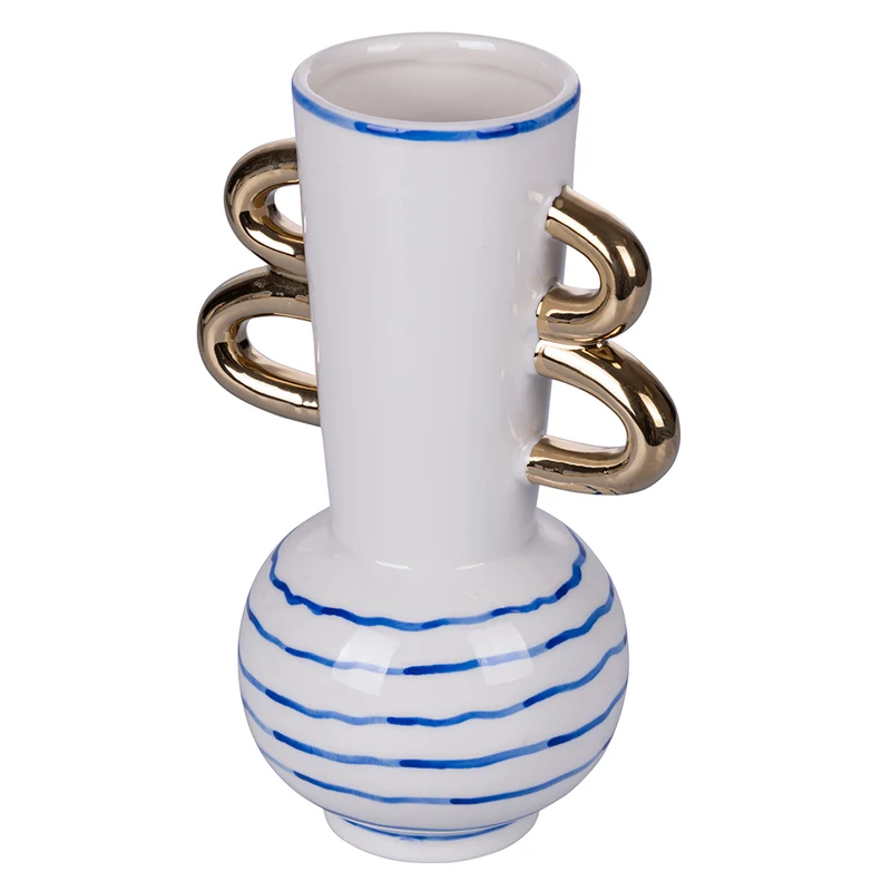 Vaso con doppio Manico 15x11,5x22,5 cm in Porcellana VdE Tivoli 1996 Egeo