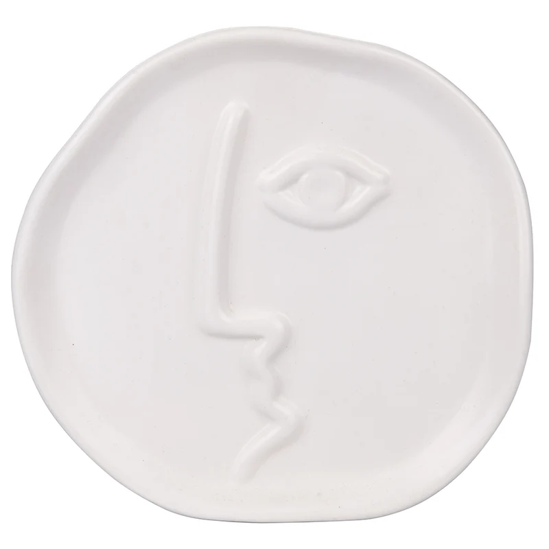 Vaso a Forma di Viso Tondo Ø18x18 cm 200 ml in Ceramica VdE Tivoli 1996 Vis a Vis