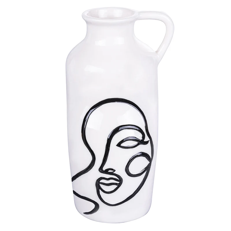 Vaso con Viso 10,7x9,1x20,3 cm in Ceramica VdE Tivoli 1996 Vis a Vis