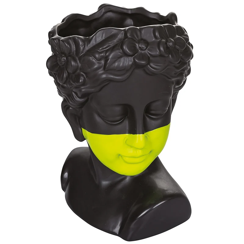 Vaso a Forma di Viso 15x14x22 cm in Dolomite VdE Tivoli 1996 Vis a Vis