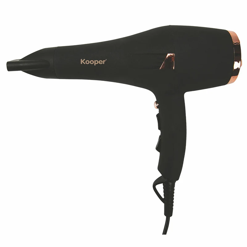 Asciugacapelli Professionale 2000W con Ionizzatore Kooper Soft Touch Nero