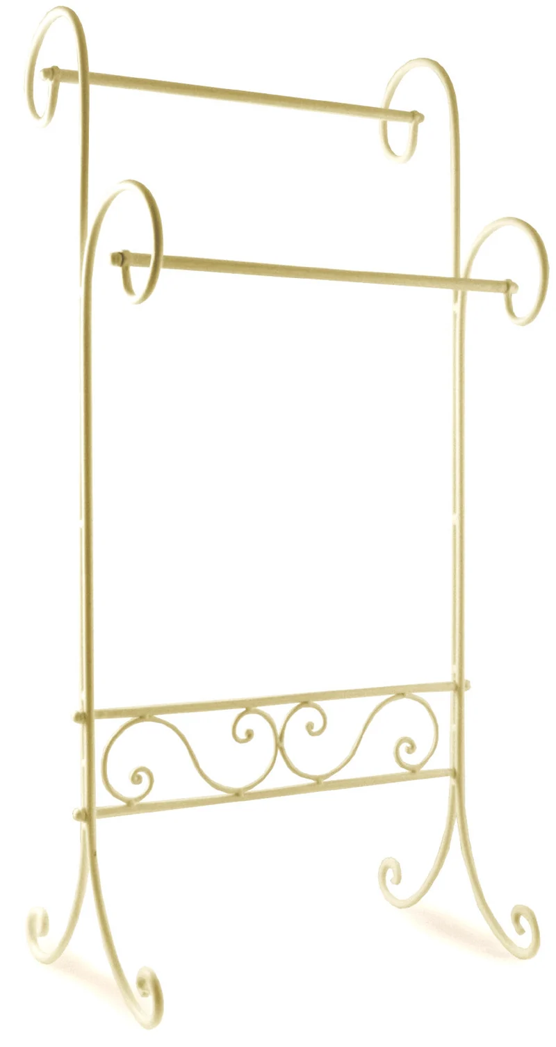 Portasciugamani a Stelo in Ferro Battuto 47x32x97 cm Soriani Avorio