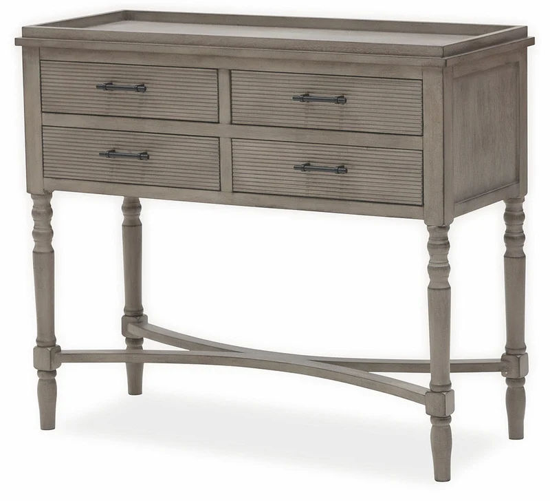 Consolle 4 Cassetti 90x38x78 cm in Legno Soriani Tortora Anticato