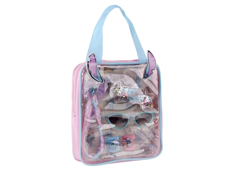 Hello kitty borsa trasparente con occhiali da sole e accessori per capelli