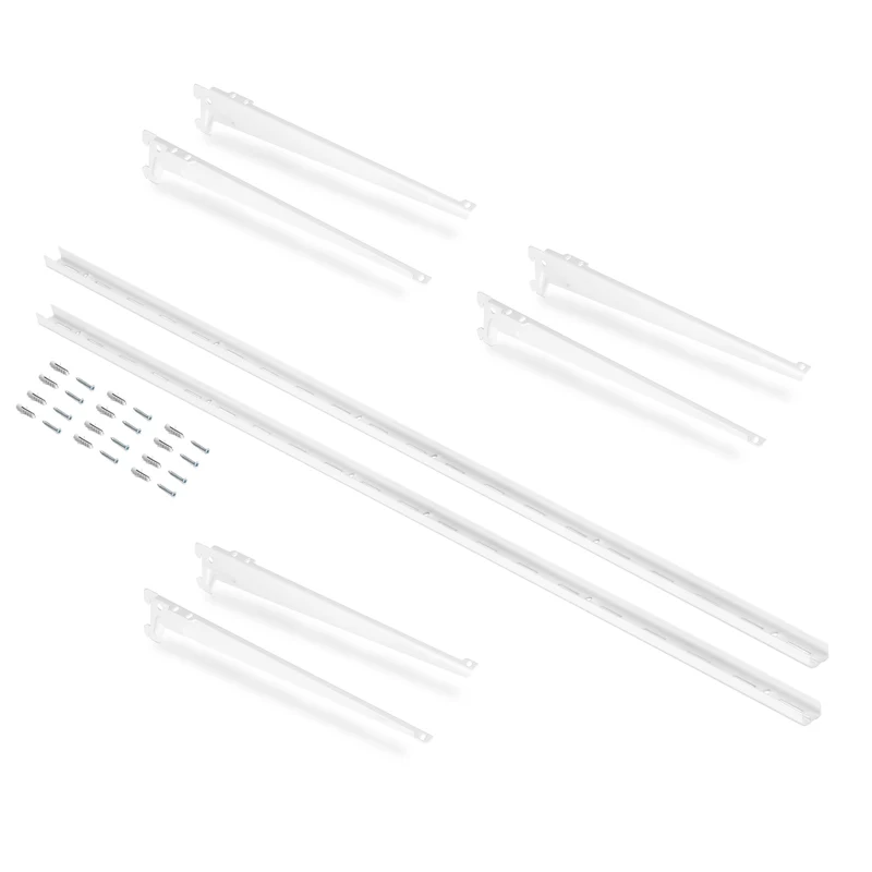 Kit per Fissaggio Mensole 280 mm in Acciaio Emuca Bianco