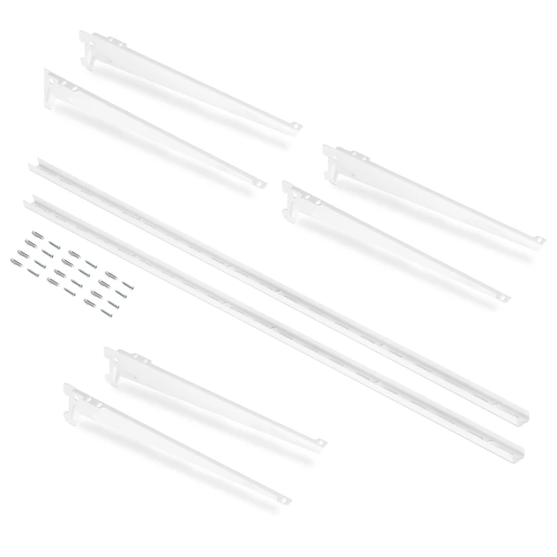 Kit per Fissaggio Mensole 330 mm in Acciaio Emuca Bianco