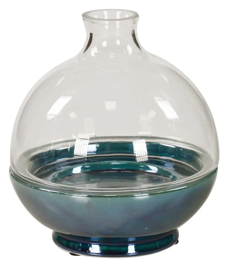 Vaso ciotola con vetro cm Ø22xh20