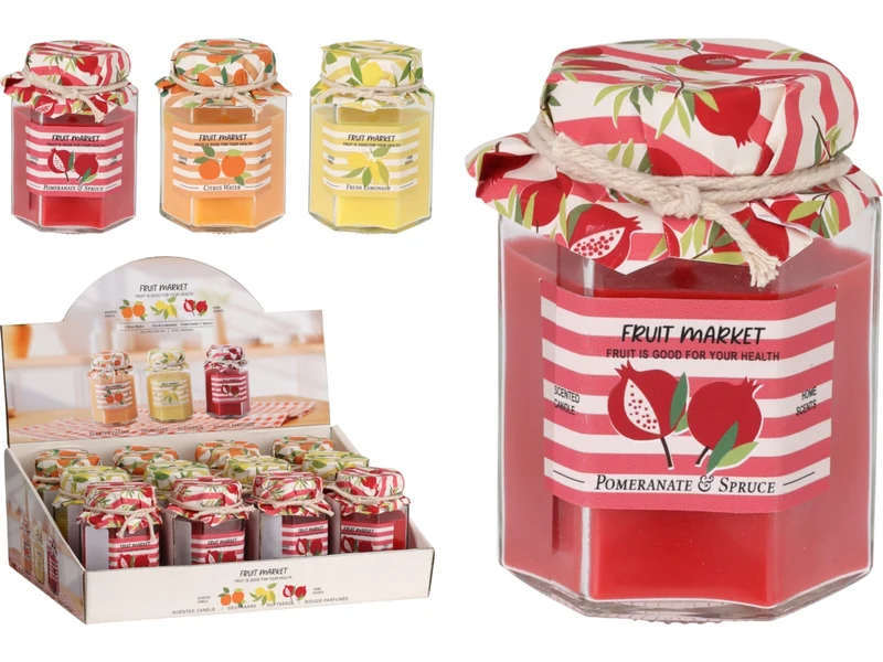 Barattolo in vetro con candela 8cm - colori assortiti