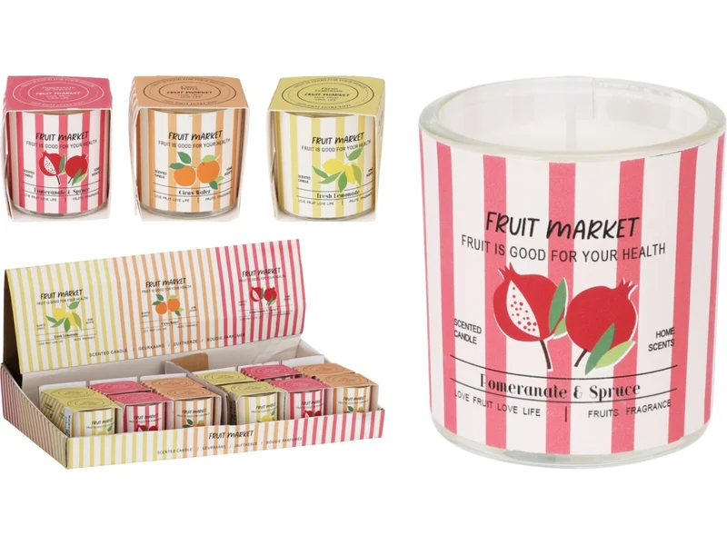 Vaso in vetro con candela 4x5cm - colori assortiti
