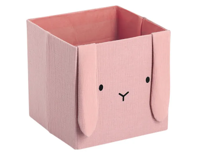 ZELLER Aufbewahrungsbox Hase altrosa Musselin 28x28x28 cm
