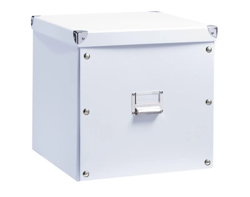 ZELLER Aufbewahrungsbox Karton weiss 33.5x33x32 cm