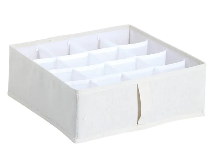 ZELLER Aufbewahrungsbox mit 16 Fächern Polyester/Vlies beige 30x30x11 cm