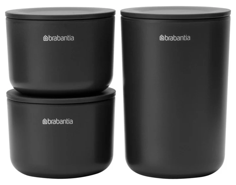 BRABANTIA Aufbewahrungsdosen Set 3-teilig dark grey