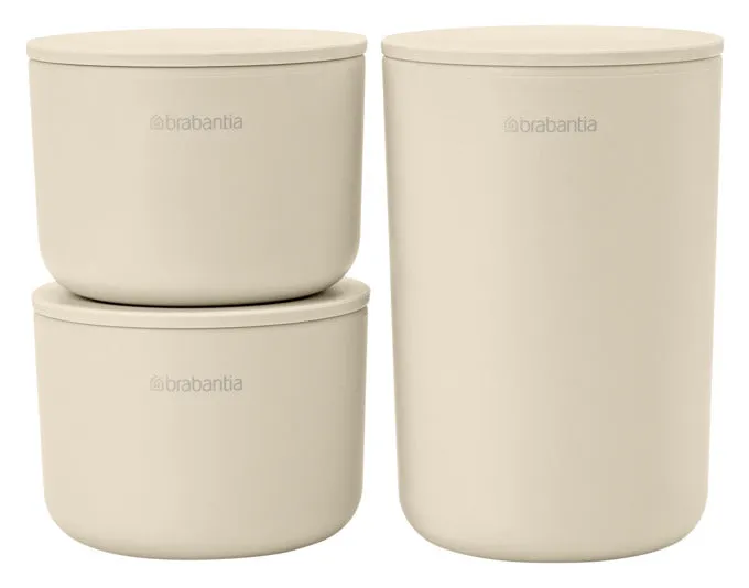 BRABANTIA Aufbewahrungsdosen-Set ReNew 3-teilig soft beige