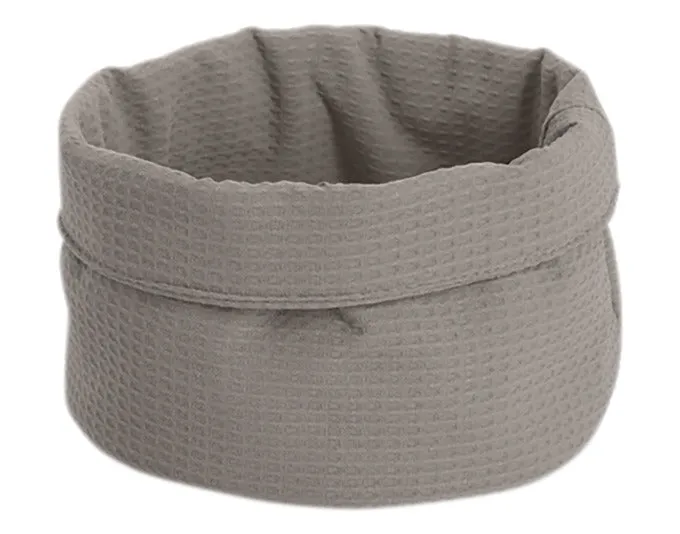 ZELLER Aufbewahrungskorb Waffelpiqué taupe ø 20x12 cm