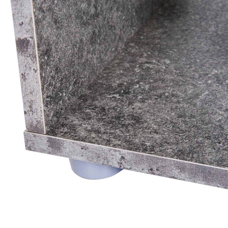 Mobiletto Credenza da Cucina Salvaspazio in Legno Grigio e Bianco 100x39.5x104 cm